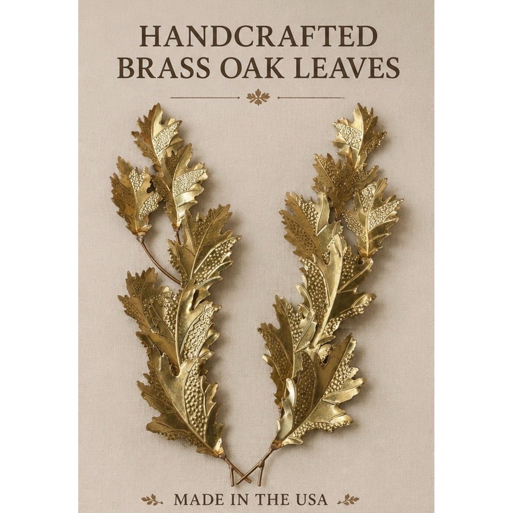 Vintage Brass Oak Leaf Wall Decor | Botanical Metal Hanging | French Country